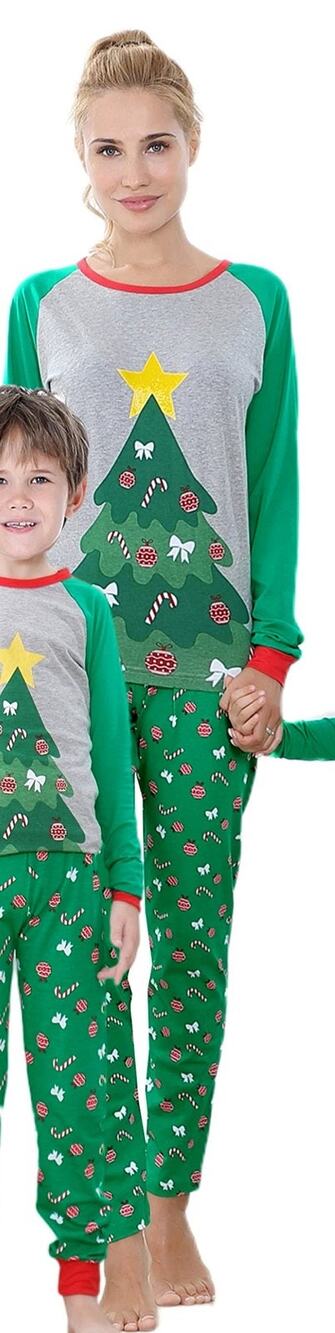 Cadizee Womens XL Christmas Tree Holiday Pajamas Set Long Sleeve Multicolor